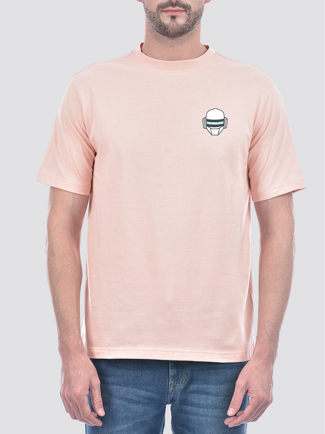 Numero Uno Men's Half Sleeve Oversized Pink Round Neck T-Shirt